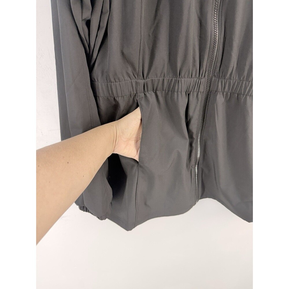 Tek Gear Women's size 2XL full zippered Black Woven Jacket Cinched waist - Picture 6 of 9